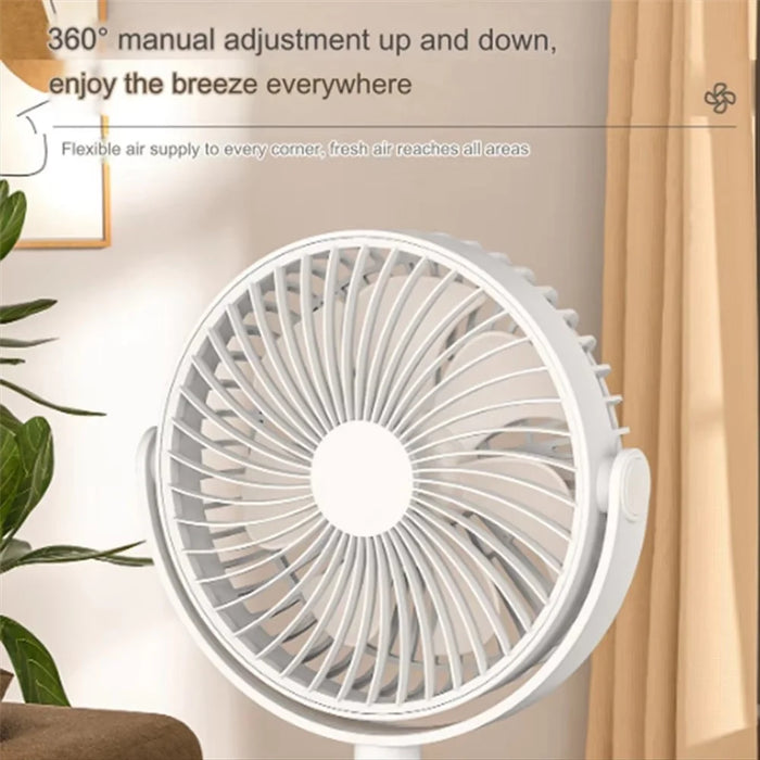 Stepless Speed Adjustable Portable Desktop Fan Quiet Summer Cooling Fan for Home Office - White - 6