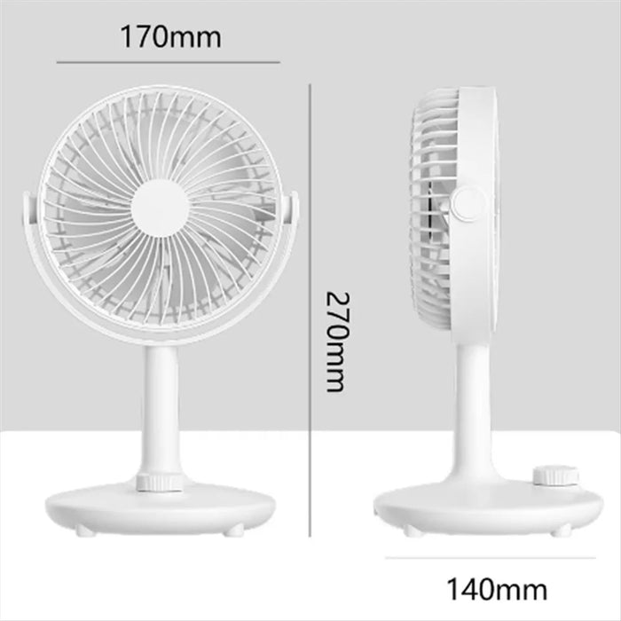 Stepless Speed Adjustable Portable Desktop Fan Quiet Summer Cooling Fan for Home Office - White - 7