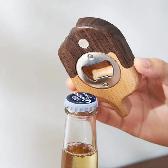 Wooden Ice Cream Shaped Bottle Opener Refrigerator Magnet Creative Beer Cap Lifter For Home Decor - 4