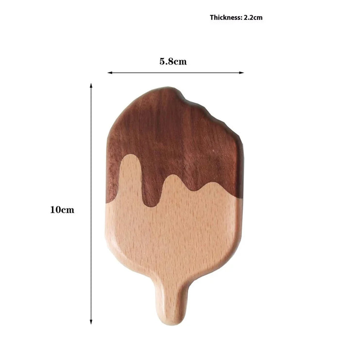 Wooden Ice Cream Shaped Bottle Opener Refrigerator Magnet Creative Beer Cap Lifter For Home Decor - 7
