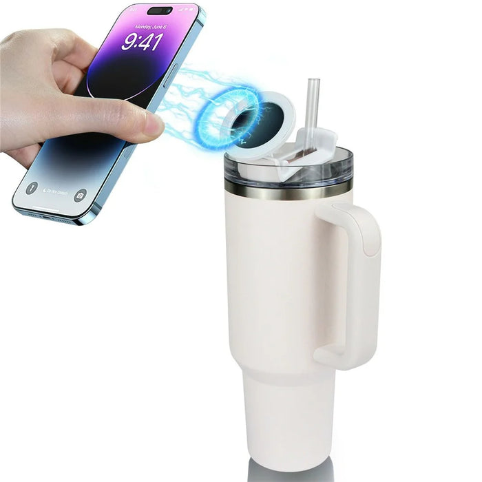 2Pcs For Stanley 40OZ Cup Magnetic Phone Holder Portable Rotatable Z-Shaped Stand Compatible with All Phones - White - 2