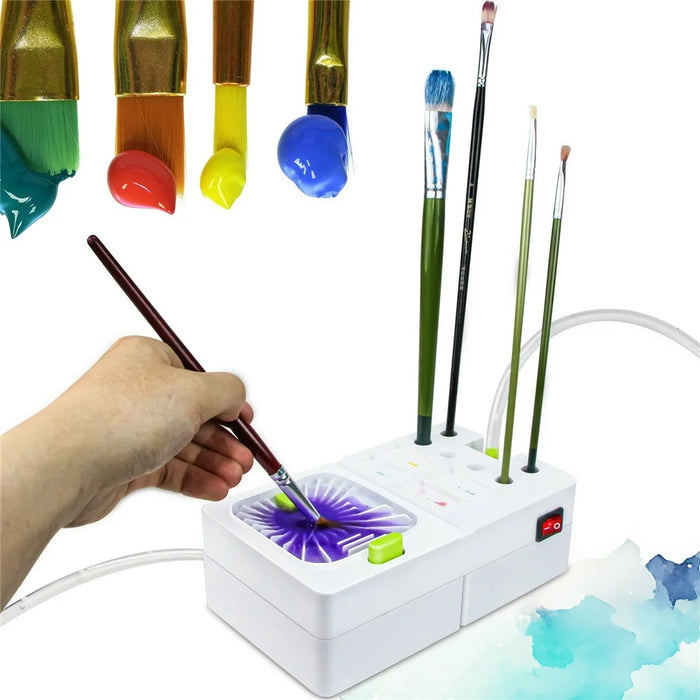 Electric Paint Brush Cleaner Washer Automatic Water Circulation Brush Cleaning Tool for Artists Painters Hobbyists - 1
