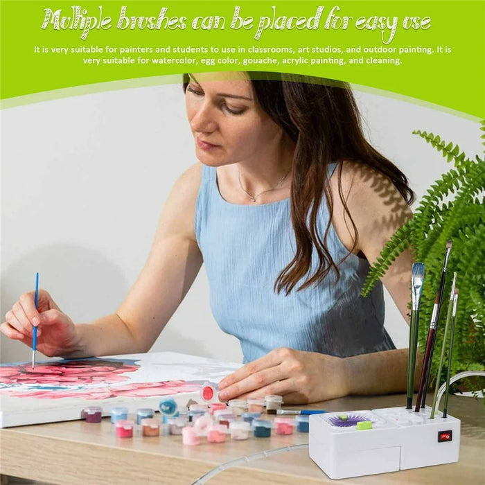 Electric Paint Brush Cleaner Washer Automatic Water Circulation Brush Cleaning Tool for Artists Painters Hobbyists - 4