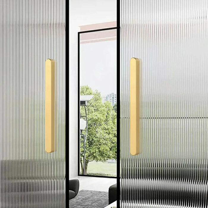TOPNIKE Adhesive Ultra Slim Glass Sliding Door Handle for Balcony Shower Room Pull Push Door - Black - 3