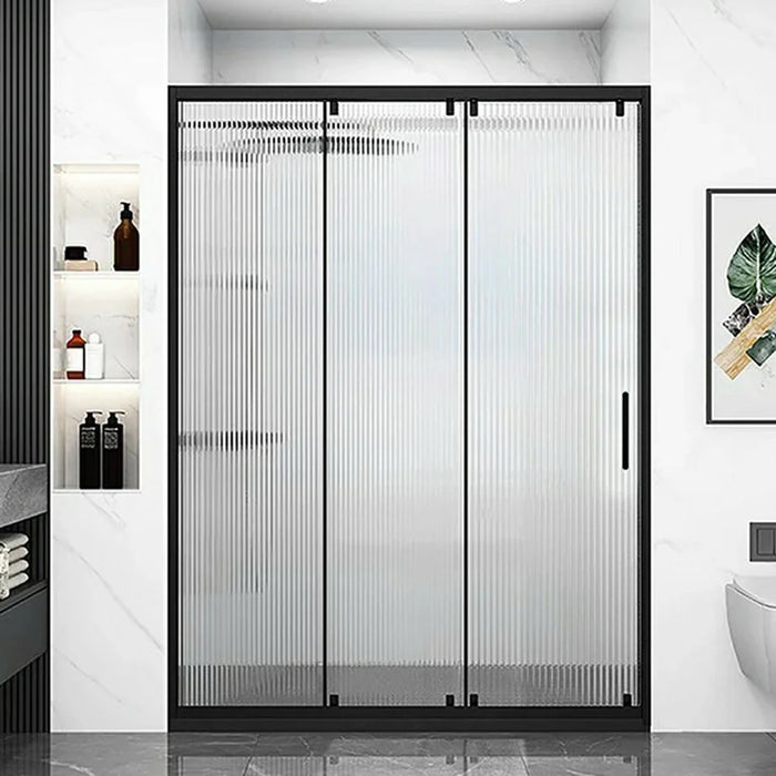 TOPNIKE Adhesive Ultra Slim Glass Sliding Door Handle for Balcony Shower Room Pull Push Door - Black - 5