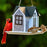 Garden Yard Hanging Bird Feeder Metal House Design Squirrel Proof Hummingbird Feeder - White - 6