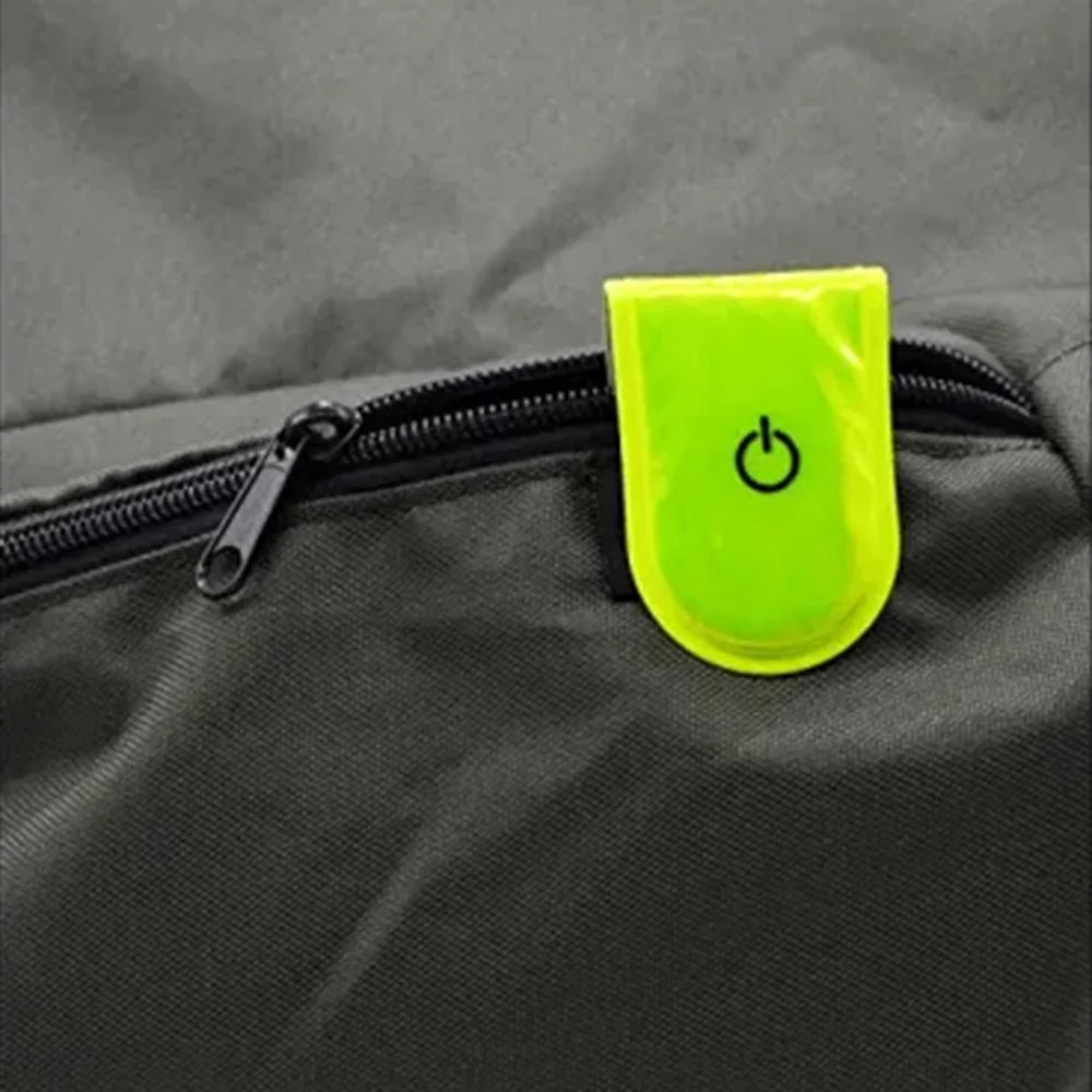 4Pcs LED Magnetic Clip Lights Safety Warning Flashers for Night Running Camping Outdoor Activities - Fluorescent Green - 3