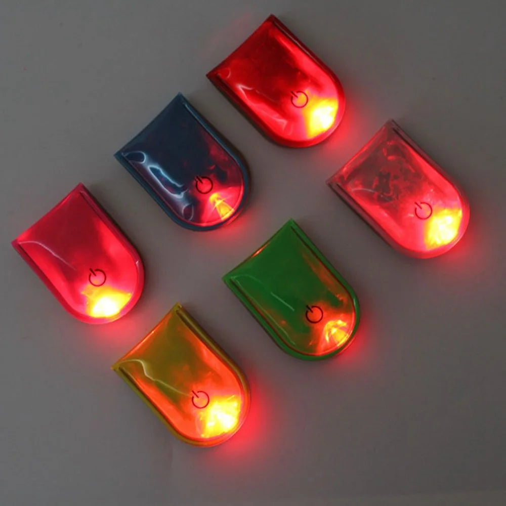 4Pcs LED Magnetic Clip Lights Safety Warning Flashers for Night Running Camping Outdoor Activities - Fluorescent Green - 6