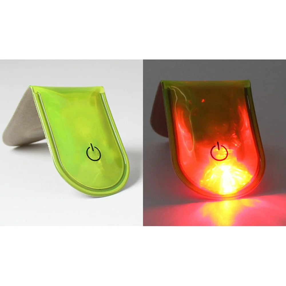LED Magnetic Clip Lights Safety Warning Flashers for Night Running Camping Outdoor Activities - Fluorescent Green - 2