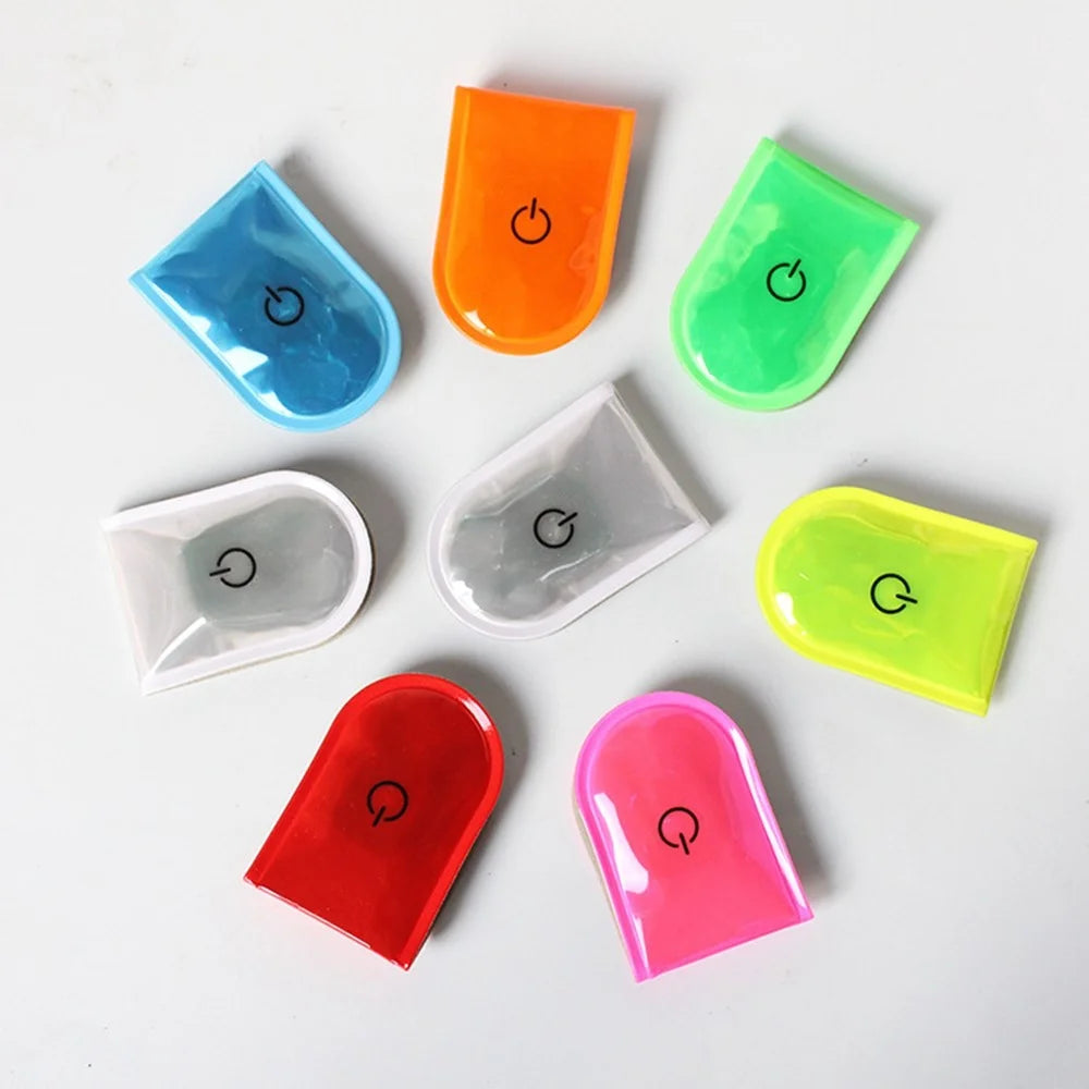 LED Magnetic Clip Lights Safety Warning Flashers for Night Running Camping Outdoor Activities - Fluorescent Green - 4