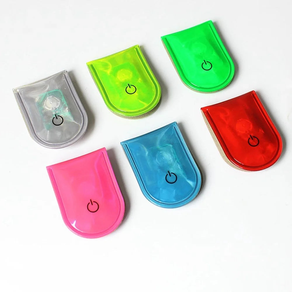 LED Magnetic Clip Lights Safety Warning Flashers for Night Running Camping Outdoor Activities - Fluorescent Green - 5