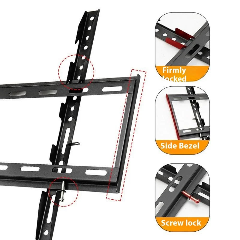 Universal TV Wall Mount for 14 - 42 Inch LCD Tvs 15 Degrees Tilt Cold Rolled Steel Television Bracket - 5