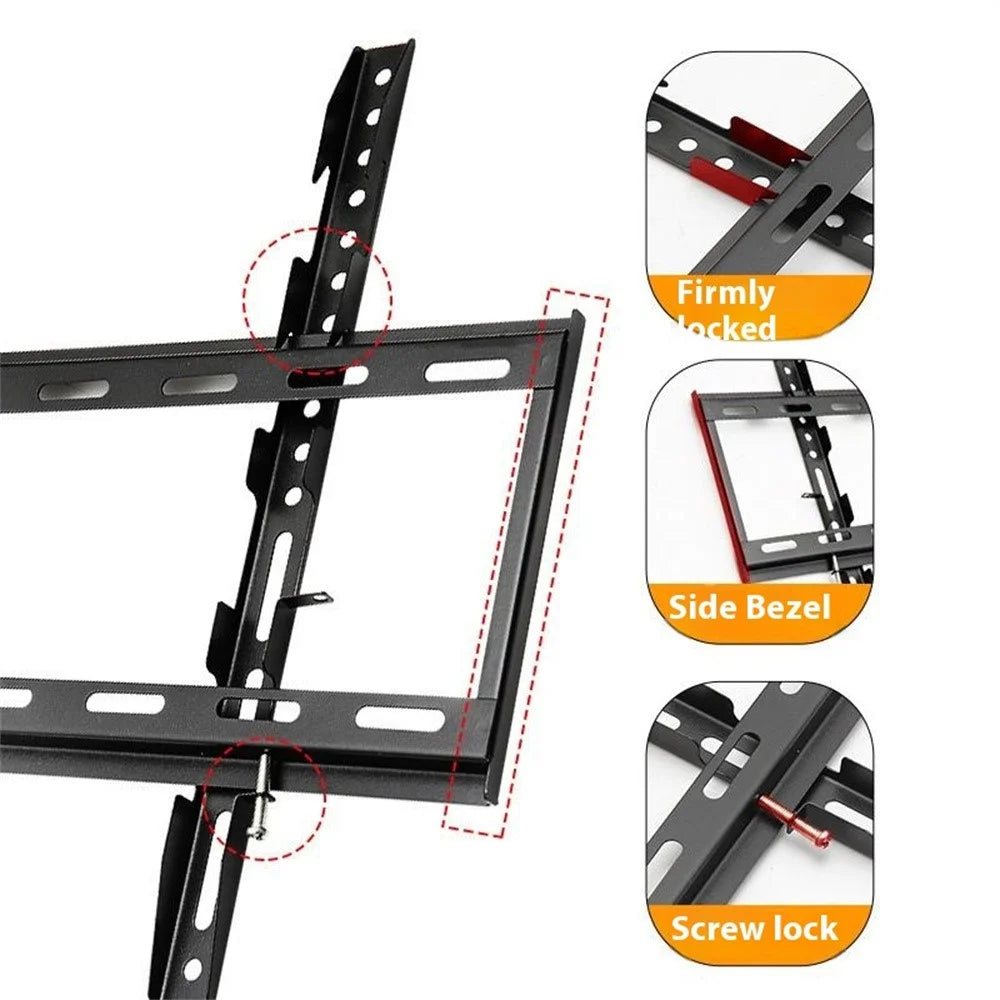 Universal TV Wall Mount for 32 - 70 Inch LCD Tvs 15 Degrees Tilt Cold Rolled Steel Television Bracket - 3