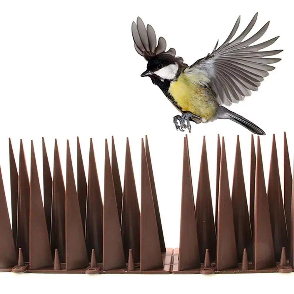 6Pcs Garden Anti-Climbing Spikes Birds Cats Repellent Wall Fence Protection Device - Brown - 2