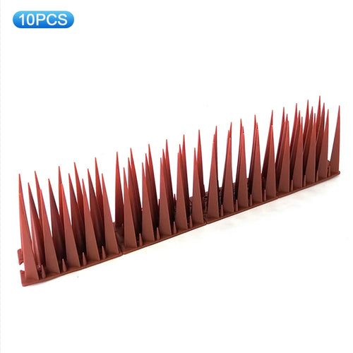 10Pcs Garden Anti-Climbing Spikes Birds Cats Repellent Wall Fence Protection Device - Brick Red - 1