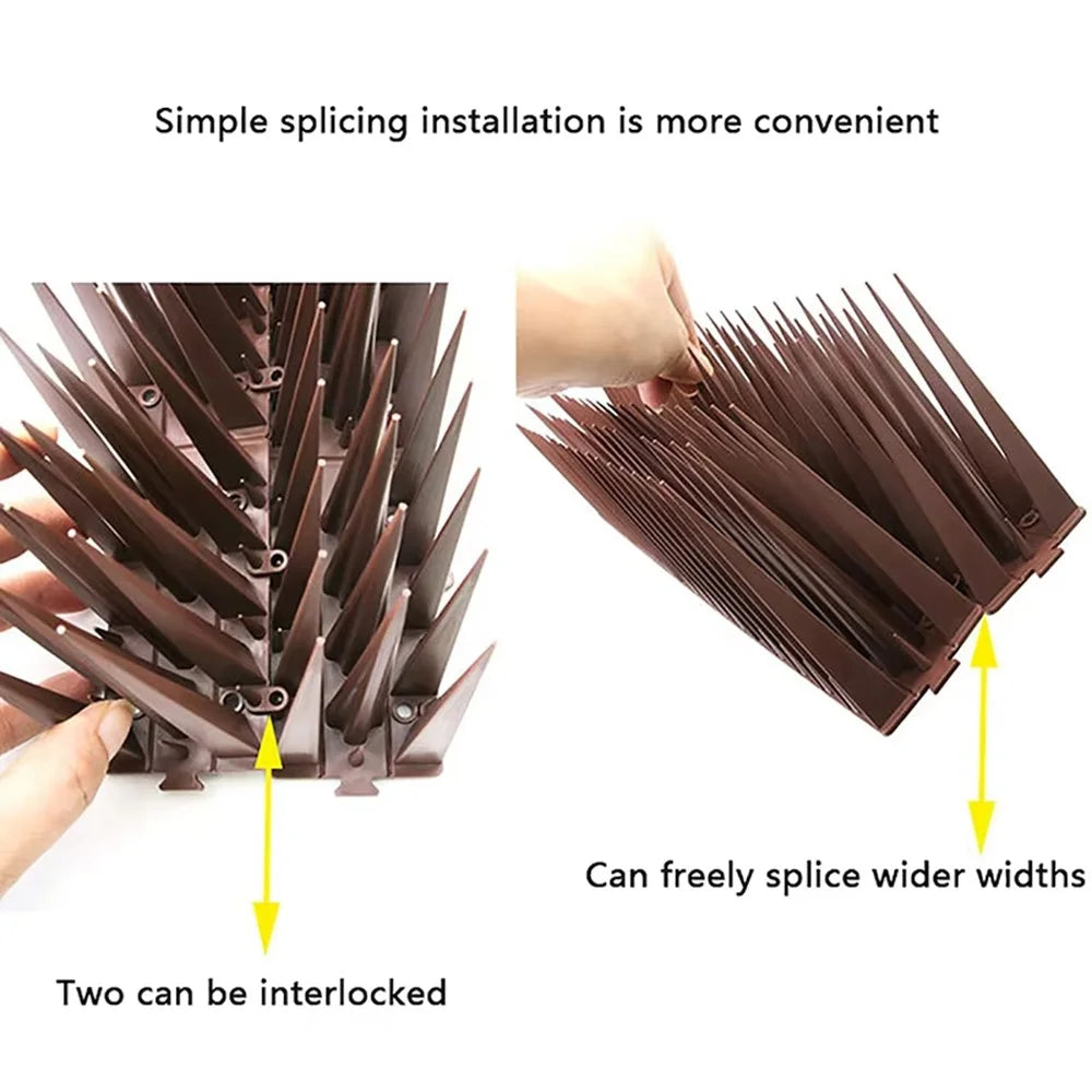 10Pcs Garden Anti-Climbing Spikes Birds Cats Repellent Wall Fence Protection Device - Brick Red - 2