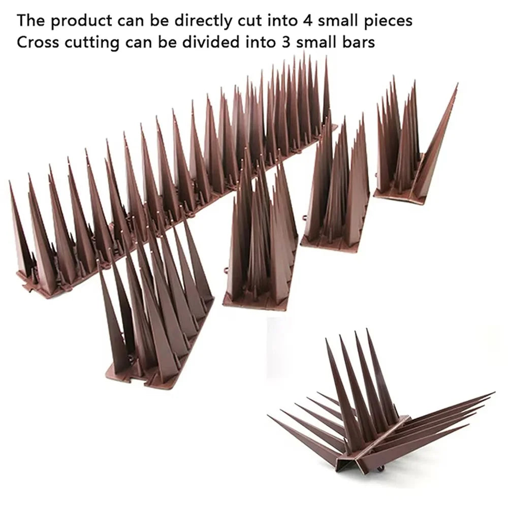 10Pcs Garden Anti-Climbing Spikes Birds Cats Repellent Wall Fence Protection Device - Brick Red - 3