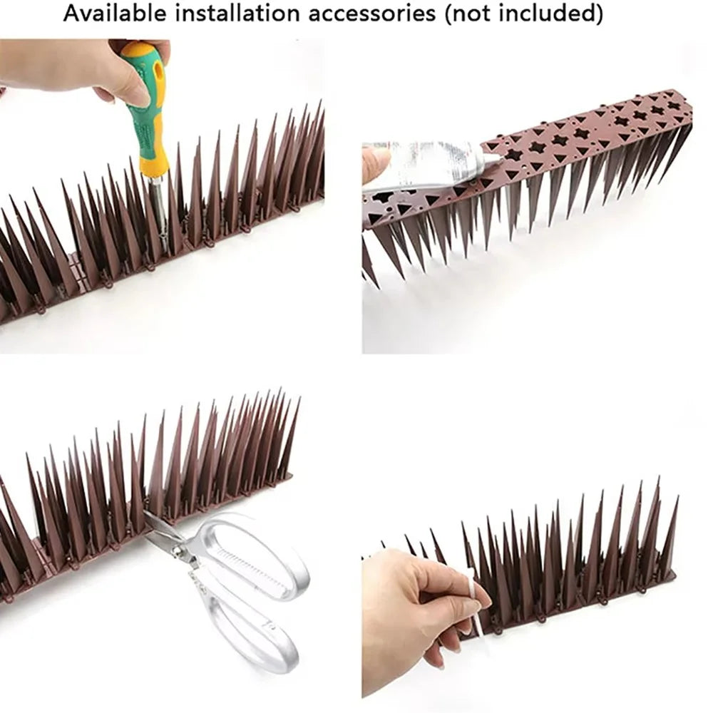 10Pcs Garden Anti-Climbing Spikes Birds Cats Repellent Wall Fence Protection Device - Brick Red - 5