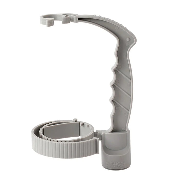 Beverage Bottle Pourer Handle Precision Flow Control Anti Spill Handle with Built-In Bottle Opener - Grey - 1