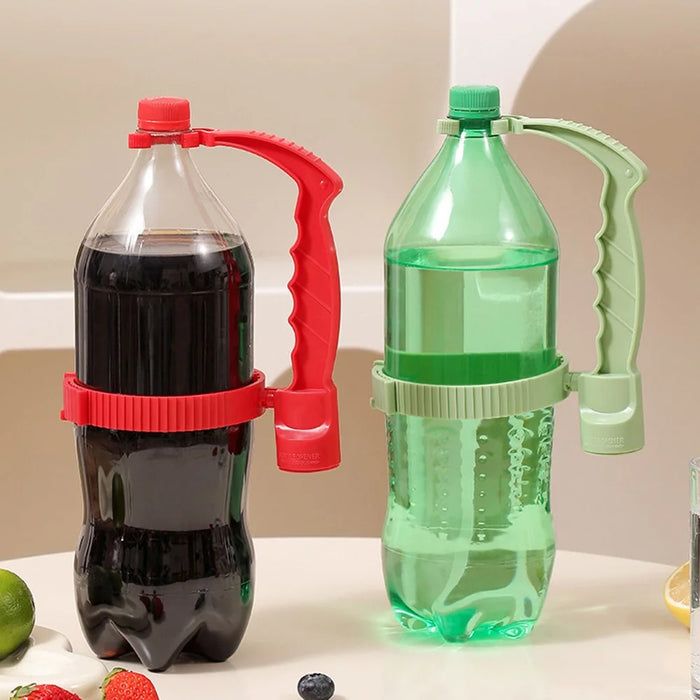 Beverage Bottle Pourer Handle Precision Flow Control Anti Spill Handle with Built-In Bottle Opener - Grey - 2