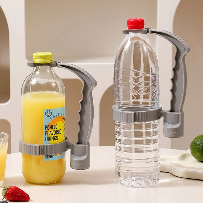 Beverage Bottle Pourer Handle Precision Flow Control Anti Spill Handle with Built-In Bottle Opener - Grey - 6