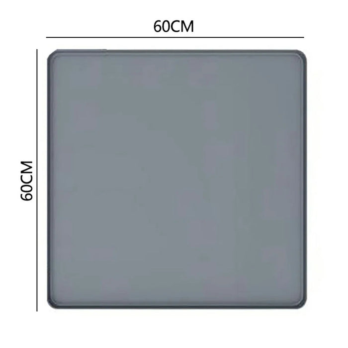 60x60cm Washer Dryer Top Cover Mat Washing Machine Non Slip Waterproof Silicone Protective Pad - Grey - 4