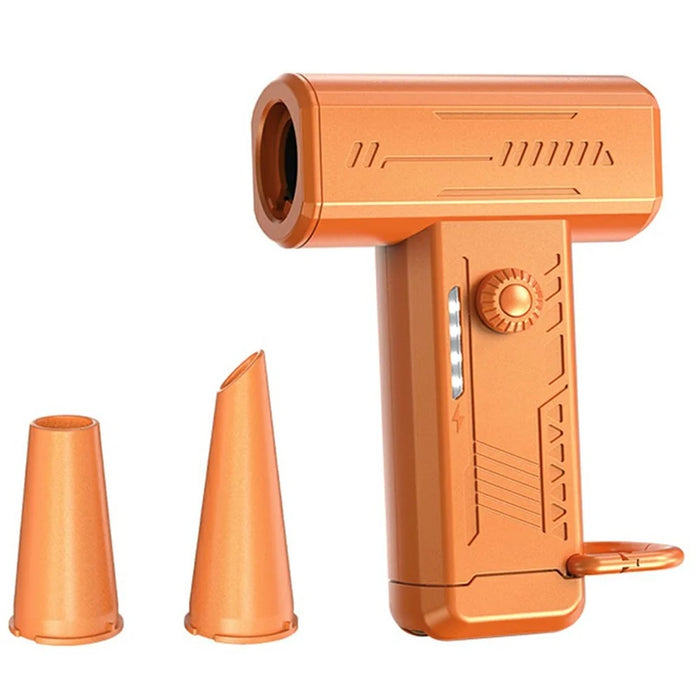 Portable Turbine Fan Outdoor Camping Light High Speed Handheld Fan Dust Blower (CE Certificated) - Orange - 1