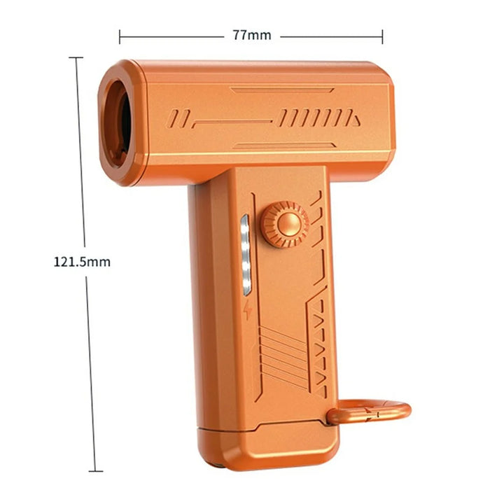 Portable Turbine Fan Outdoor Camping Light High Speed Handheld Fan Dust Blower (CE Certificated) - Orange - 7