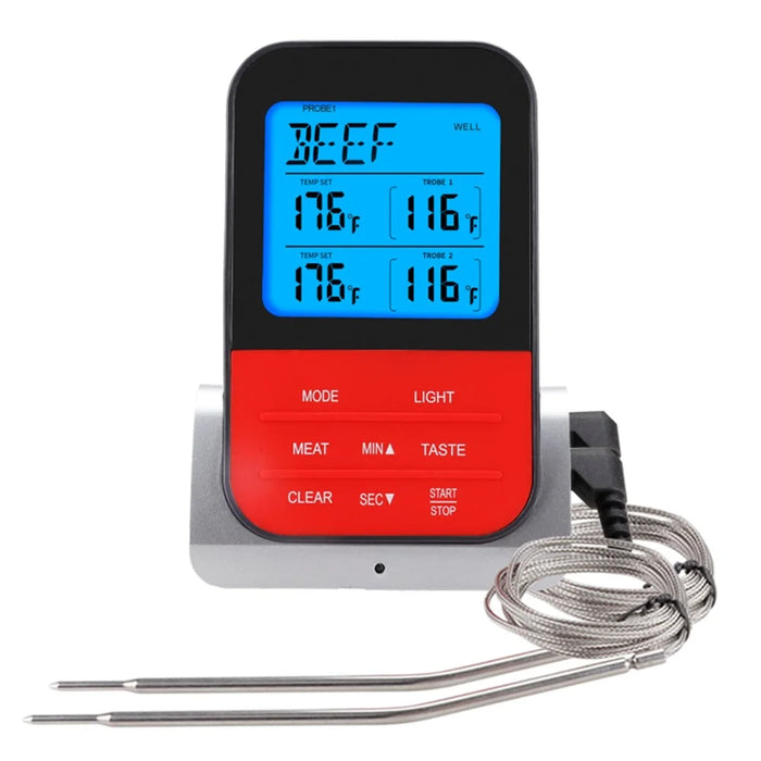 TS-K33-S Wireless LCD Screen Kitchen Outdoor BBQ Thermometer Electronic Baking Food Temperature Measurement Tool with Base (BPA Free, FDA Certificated) - 3