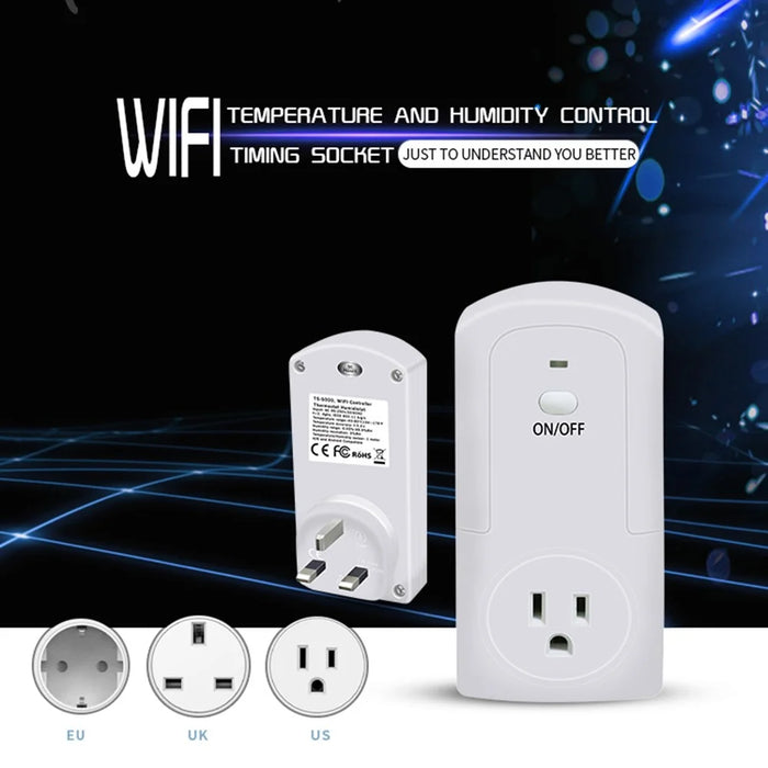 WiFi Controller Temperature Humidity Sensor Smart Remote Control Timing Switch Socket - EU Plug - 2