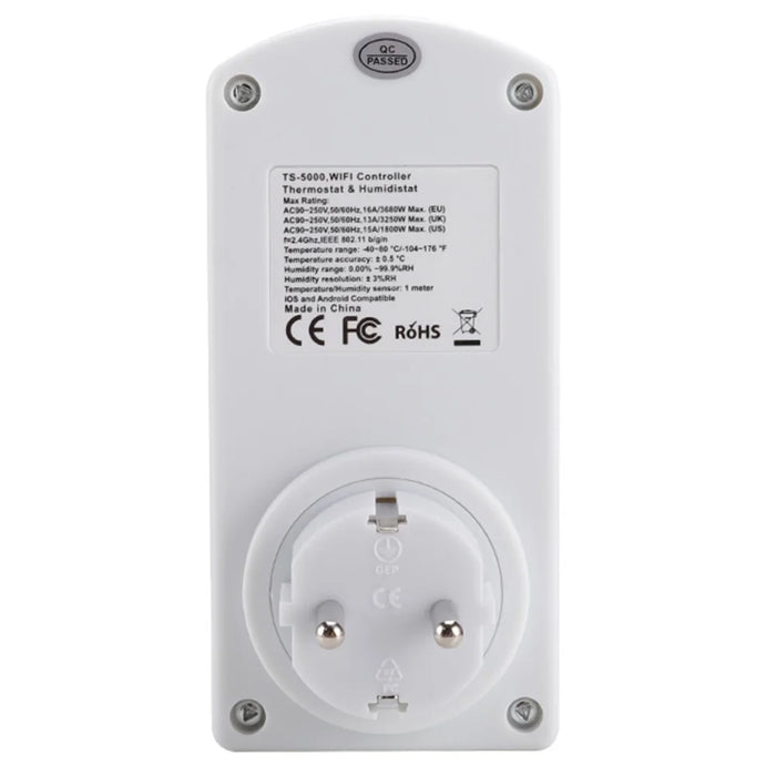 WiFi Controller Temperature Humidity Sensor Smart Remote Control Timing Switch Socket - EU Plug - 6