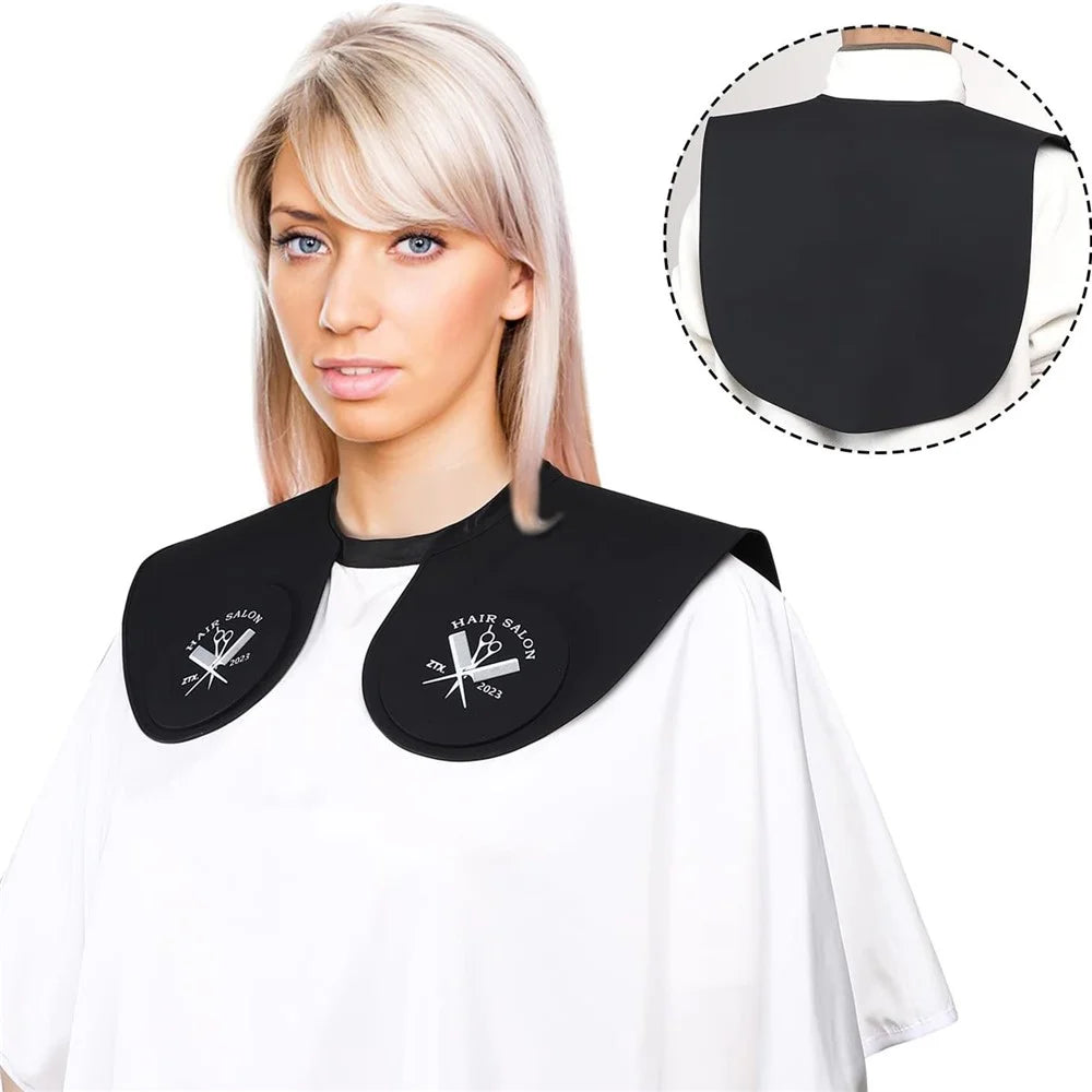 Hair Cutting Guide Collar Silicone Waterproof Hair Dye Cape Soft Salon Haircut Neck Guard - Black - 2