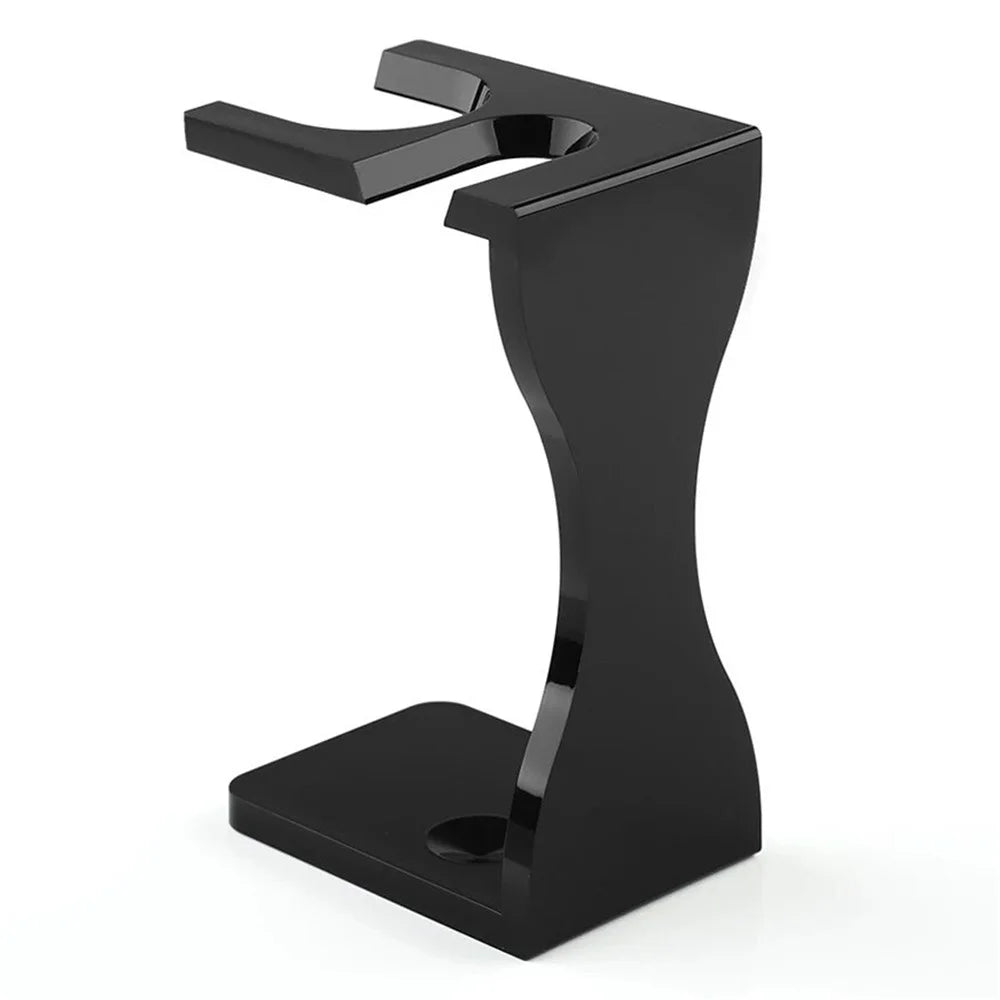 3 In 1 Shaving Brush Set with Acrylic Stand Stainless Steel Bowl Beard Grooming Kit for Men - Black - 6