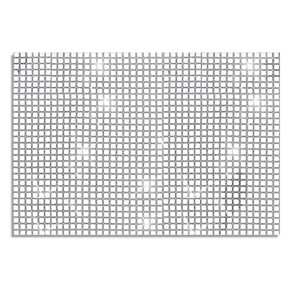 30x45cm Sequin Plaid Placemat Party Home Decor Polyester Table Protection Mat - Silver-White - 1