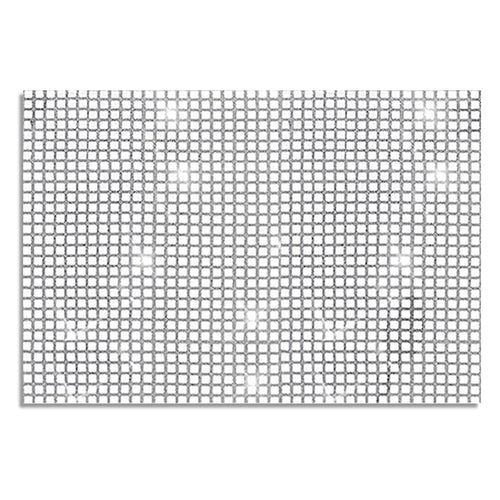 30x45cm Sequin Plaid Placemat Party Home Decor Polyester Table Protection Mat - Silver-White - 1