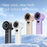 100-Speed Stepless Handheld Fan LED Display Portable Wind Blower Adjustable Cooling Fan - White - 6