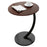 Round Side Table Living Room Balcony Leisure Coffee Table Sofa End Table Bedroom Storage Rack - Walnut Color / Black Bracket - 1