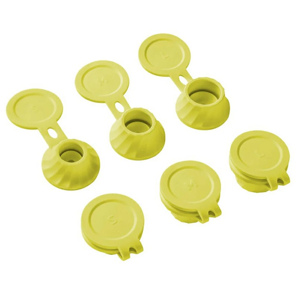 6Pcs Inverted Bottle Caps TPE Anti-Leak Dispenser Lids for Shampoo Conditioner Body Wash Kitchen Sauce Bottles - Yellow - 1