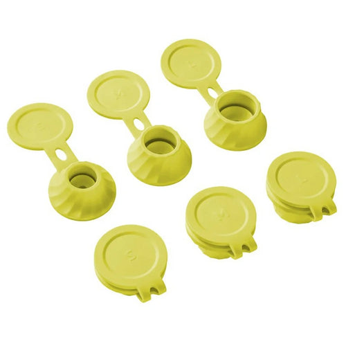 6Pcs Inverted Bottle Caps TPE Anti-Leak Dispenser Lids for Shampoo Conditioner Body Wash Kitchen Sauce Bottles - Yellow - 1