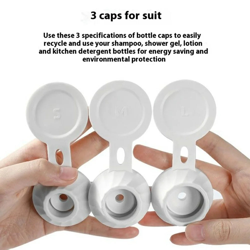 6Pcs Inverted Bottle Caps TPE Anti-Leak Dispenser Lids for Shampoo Conditioner Body Wash Kitchen Sauce Bottles - Yellow - 4