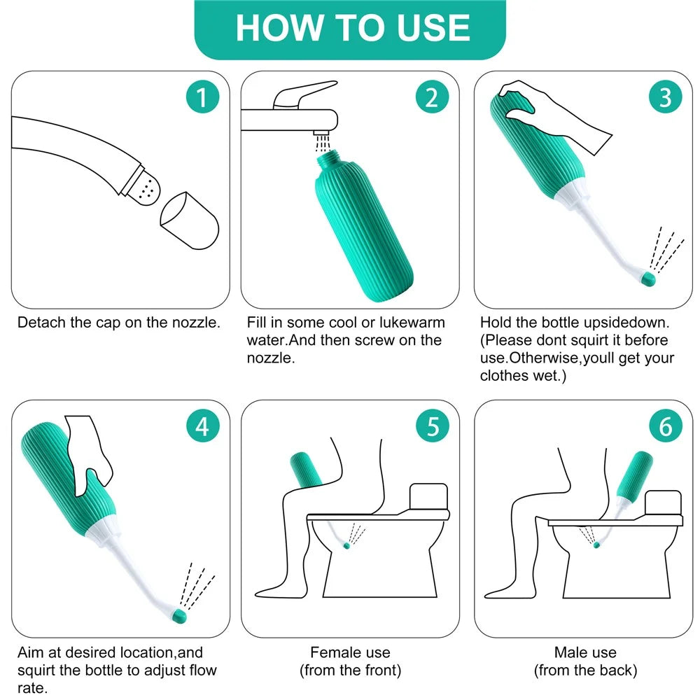 Portable Feminine Hygiene Cleaner Sprayer 500ML Handheld Personal Cleansing Device For Women  /  Baby Bottom Wash - Green - 7