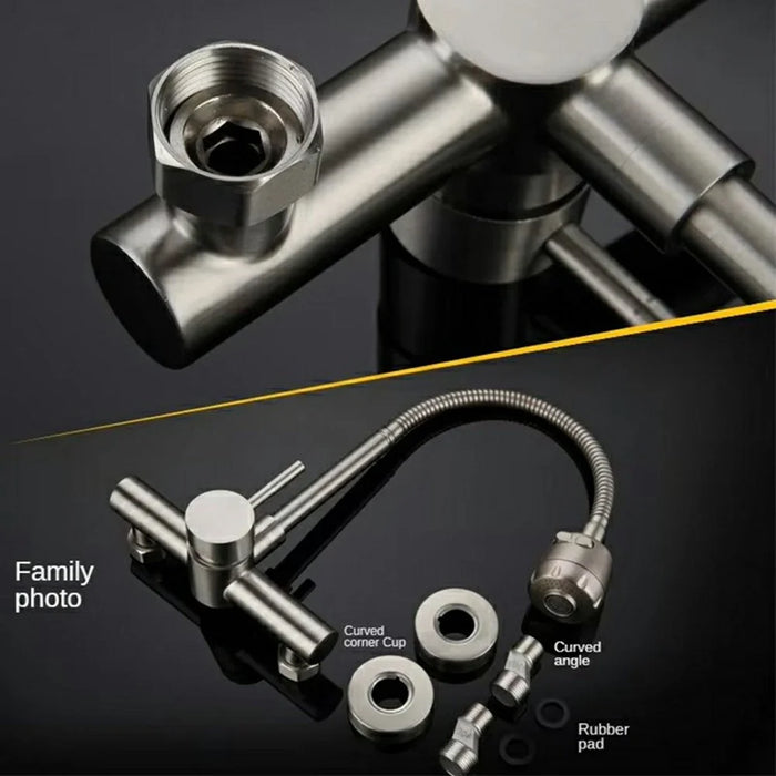 SK8207-1 304 Stainless Steel Kitchen Sink Faucet Pull Down Hot and Cold Water Mixer 2 Modes Tap - 7