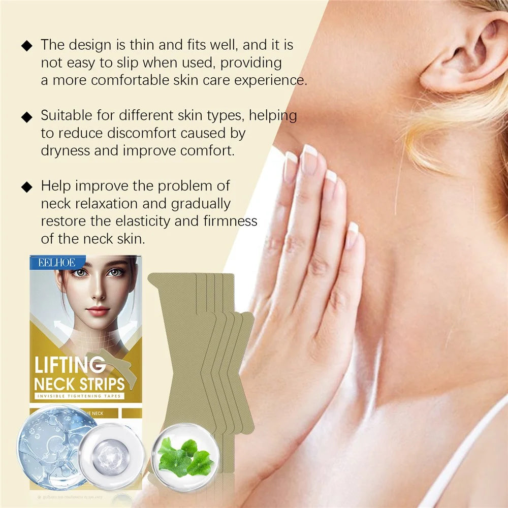 EELHOE EE-A06-0337-01 5Pcs Neck Firming Patches Anti Wrinkle Moisturizing Lifting Neck Care Stickers - 5