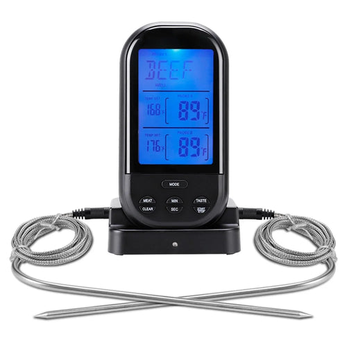 TS-K32 Bidirectional Probe Multifunctional Wireless BBQ Thermometer Food Oven Temperature Measurement Tool (BPA Free, FDA Certificated) - Black - 1