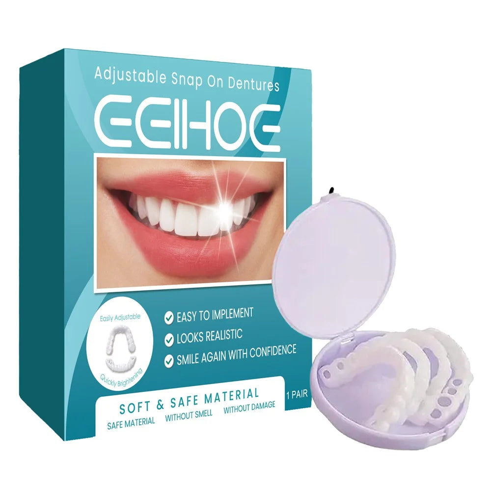 EELHOE EEA07-A022-1-GN 1 Pair Adjustable Snap On Dentures Temporary Fake Teeth Orthodontic Dental Veneer - 1