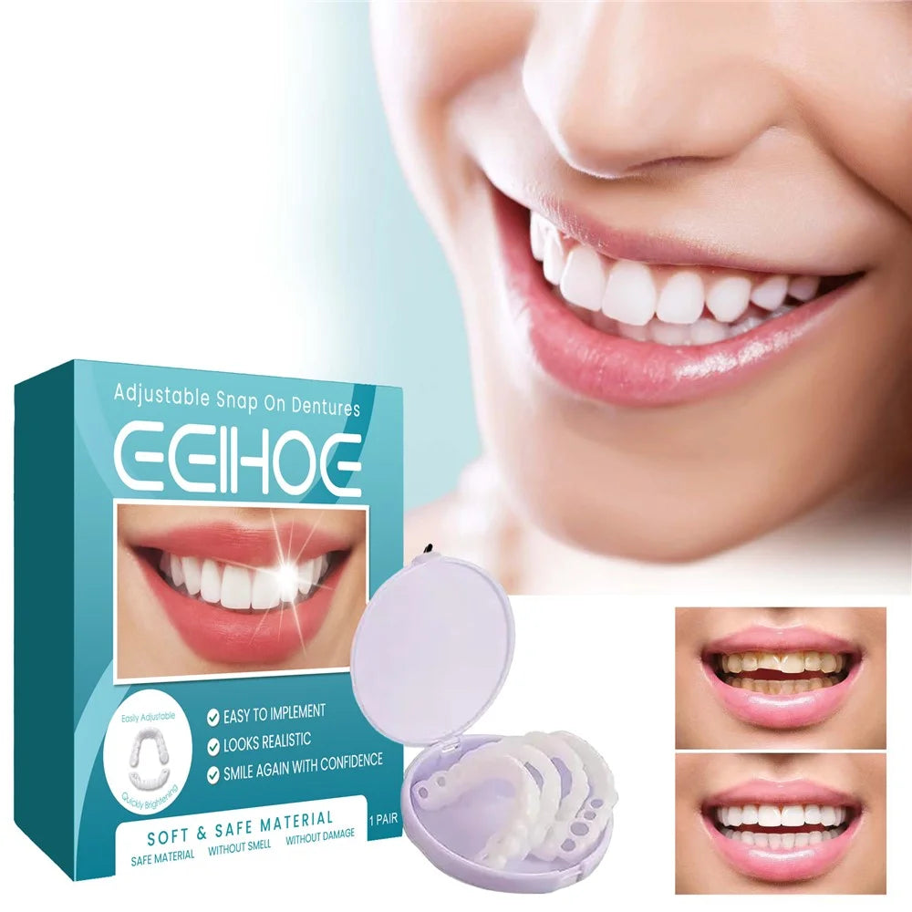 EELHOE EEA07-A022-1-GN 1 Pair Adjustable Snap On Dentures Temporary Fake Teeth Orthodontic Dental Veneer - 2