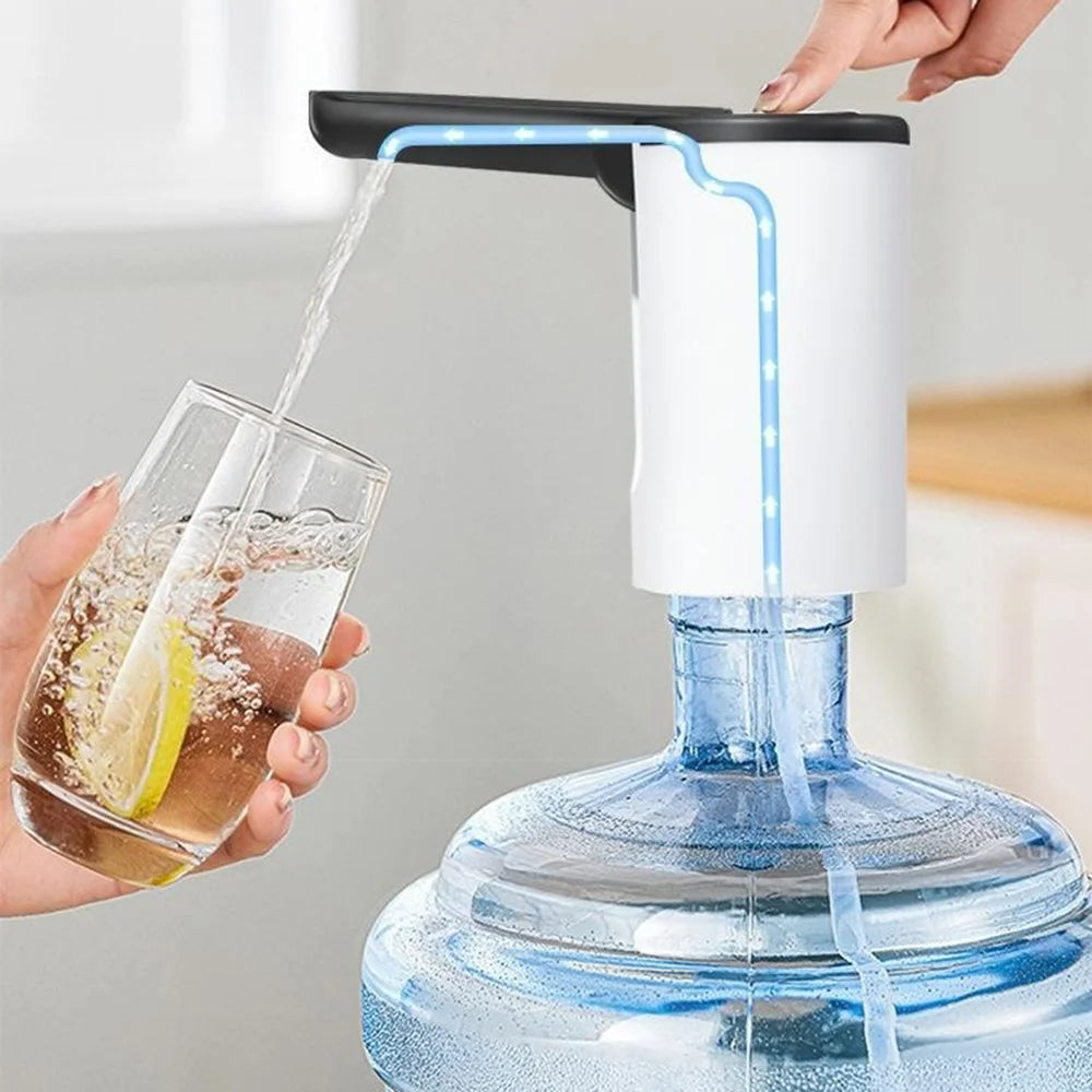 Portable Electric Bottled Water Dispenser Pump Mineral Water Bucket Automatic Pump Dispenser (BPA Free, No FDA) - Black - 2