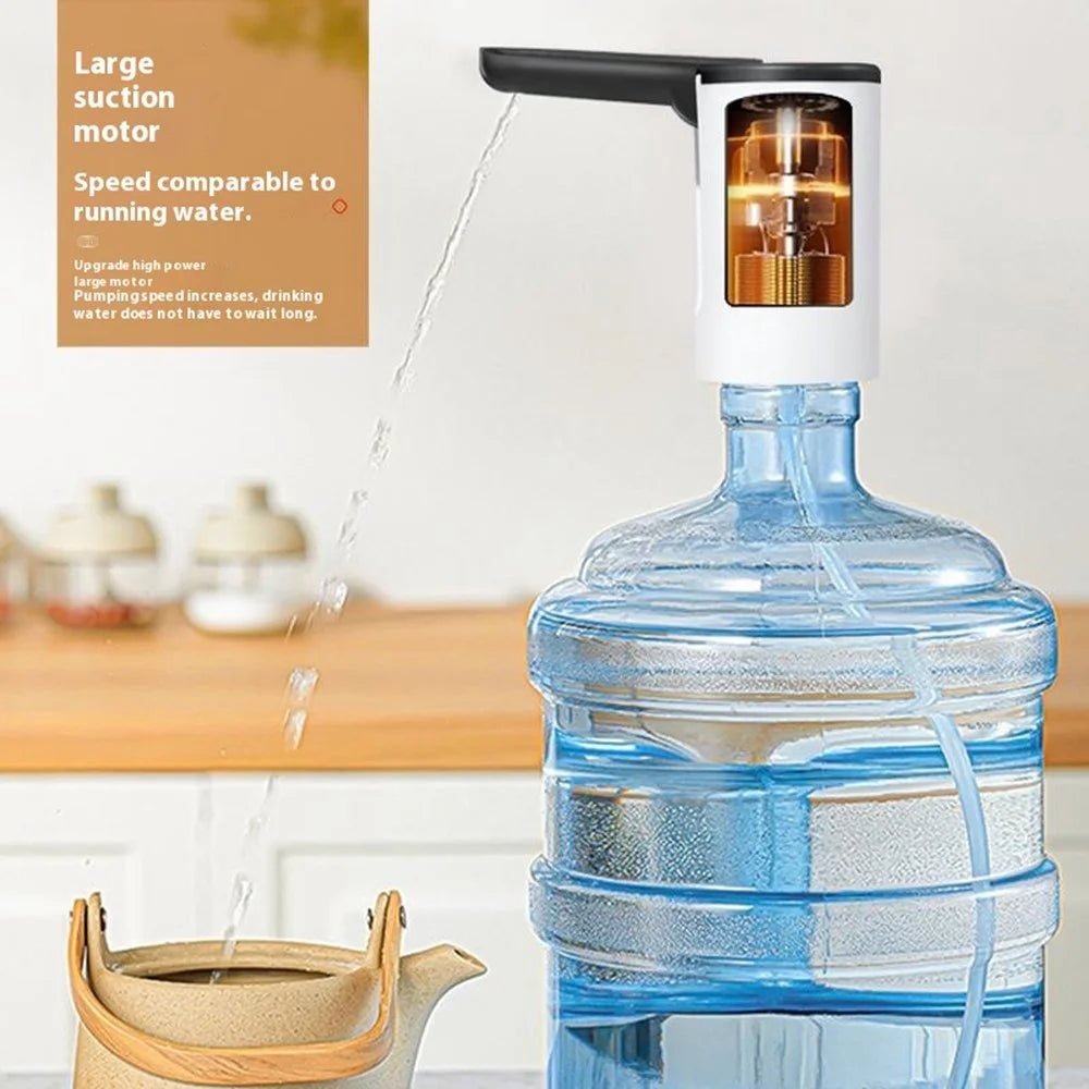 Portable Electric Bottled Water Dispenser Pump Mineral Water Bucket Automatic Pump Dispenser (BPA Free, No FDA) - Black - 3