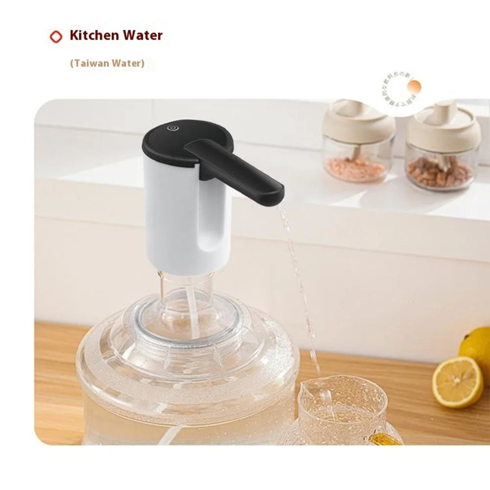 Portable Electric Bottled Water Dispenser Pump Mineral Water Bucket Automatic Pump Dispenser (BPA Free, No FDA) - Black - 7