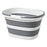 Folding Bucket 28L Portable Storage Container Dual Handle for Home / Outdoor / Car Use - Grey - 1